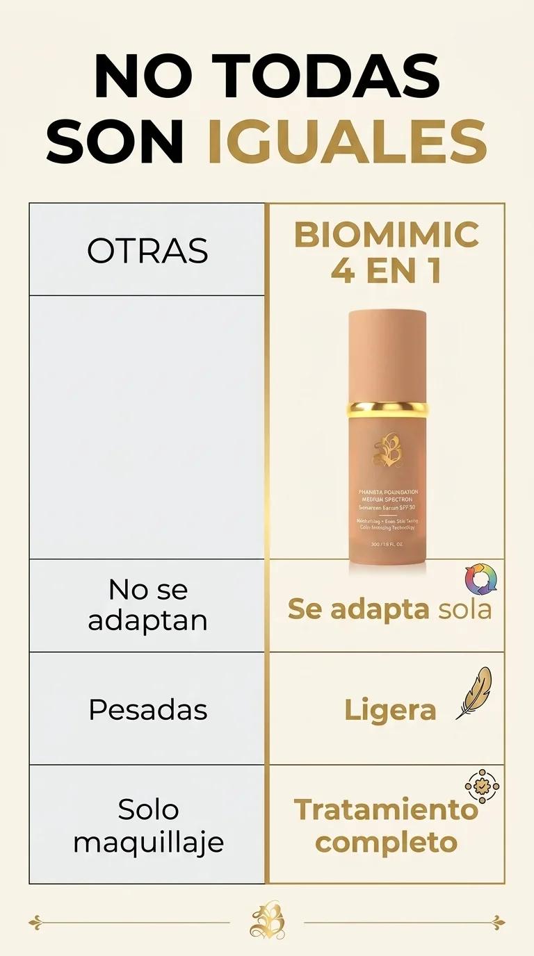 Base Adaptativa Biomimic 4 en 1™ – Tono Perfecto Inteligente
