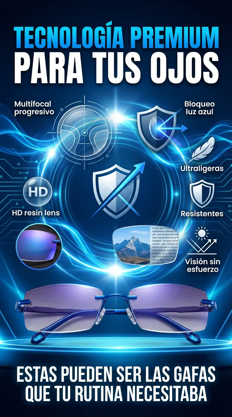 Gafas multifocales 2 en 1 con protección contra luz azul - eyeglasses pro